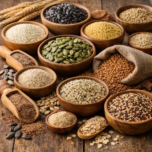 Nature-inspired graphic for Seeds & Grains